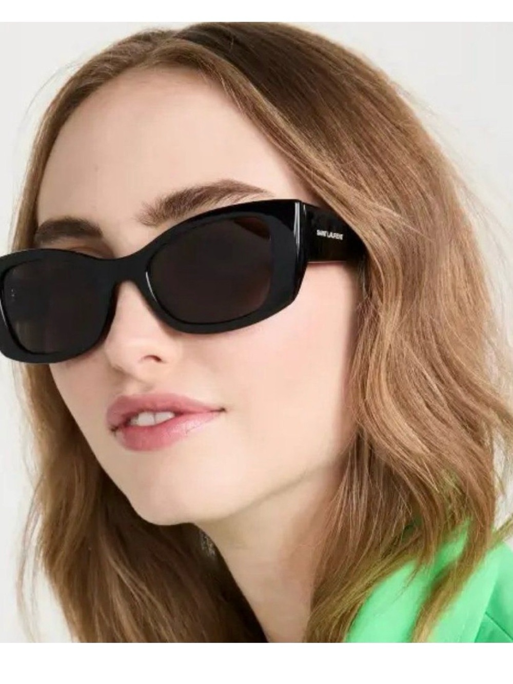 Saint Laurent Black Rectangular Slim-Edge Sunglasses SLP593 NWOT